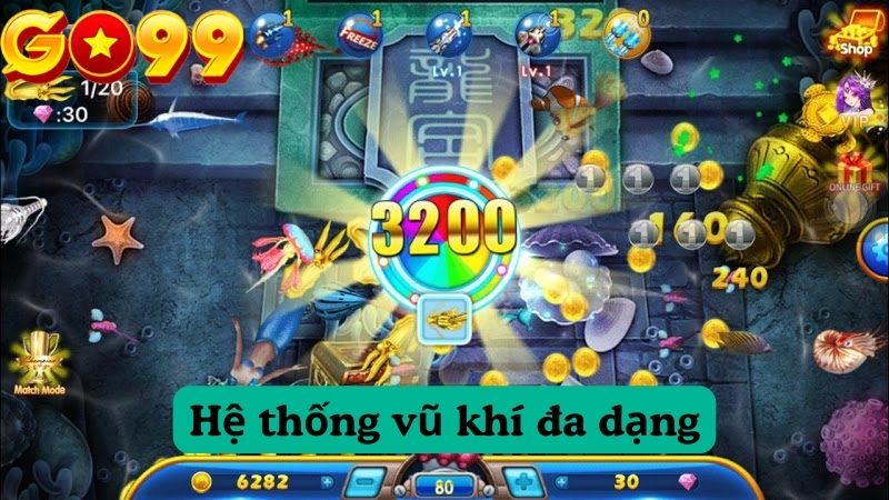 Vũ khí trong Sảnh Bắn Cá TP GO99